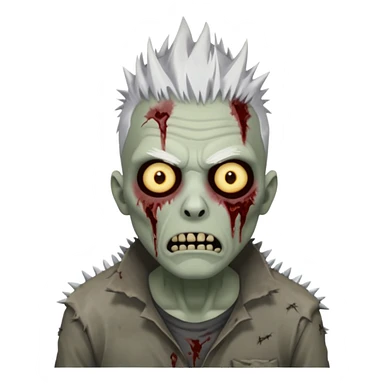 spiky white haired zombie sticker