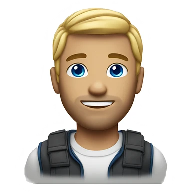 A tattooed blonde man with blue eyes  sticker