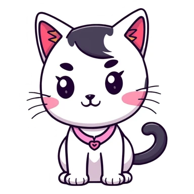 beautiful cat girl with cat ears sticker