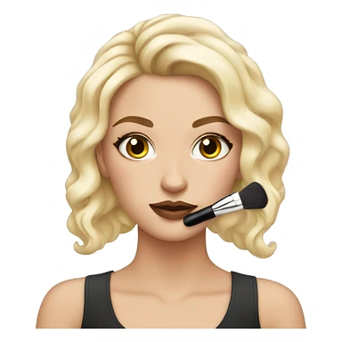 White girl doing makeup sticker