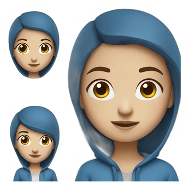 White skin girl in Blue hoodie sticker