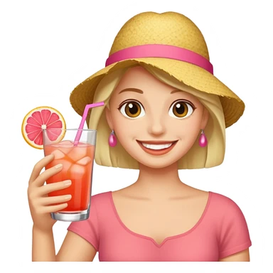 smiling emoji with a Paloma drink  sticker