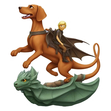 Vizsla riding dragon  sticker