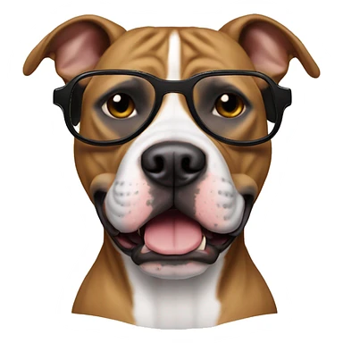 perro pitbull cn cadena y gafas sticker