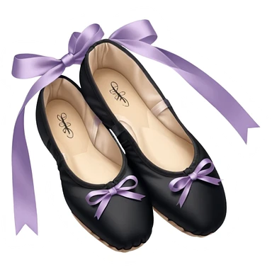 cinematic-realistic-ballet-shoes,-soft-satin-black-pointe-shoes-with-delicate-ribbons,-resting-gently-on-a-polished-wooden-floor,-subtle-creases-in-the-fabric,-glowing-under-the-warm-golden-light-of-a-rehearsal-studio,-evoking-ele sticker