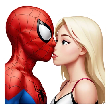 Spiderman and Spider-Gwen kissing sticker
