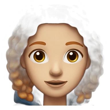 Ginger hair and blue eyes woman with Canadian jacket sticker