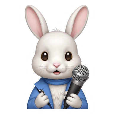 white bunnie singing to mic sticker
