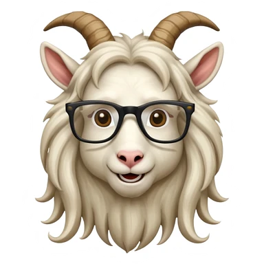 long hair goat with glasses  sticker