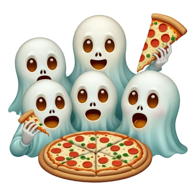 the ghosts are eating pizza sticker