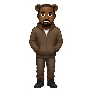 Kanye West in a teddy bear suit  sticker