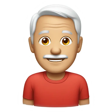 smiling old man in red sticker