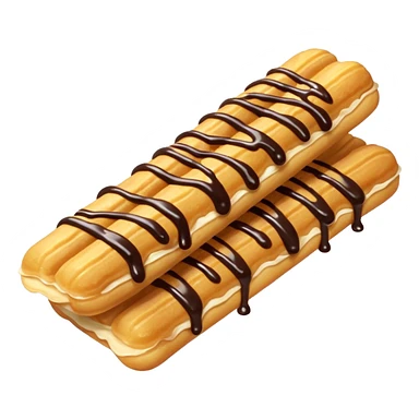 Add chocolate drizzle on top of the crispy golden churros sticker