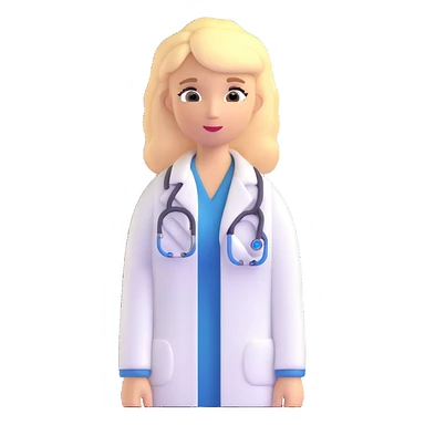 blonde woman doctor with medical symbols sticker
