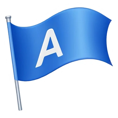 Blue flag with letter A logo, color code #2D69FF sticker