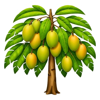 Mango tree, very less mangos, big and heavy leafs. sticker