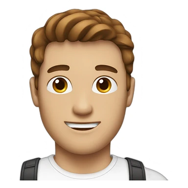 A guy with brown hair wearing a white shirt and black jeans sticker