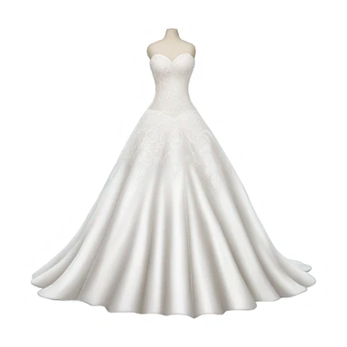 Wedding dress beautiful finish with snowy  sticker