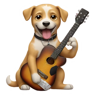 Dog playing guitar  sticker
