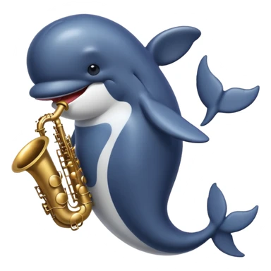 a whale playing saxophone sticker