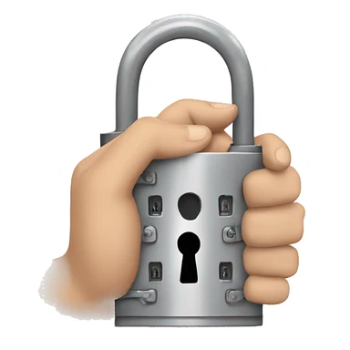 hands in the shape of a lock sticker