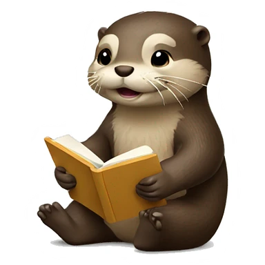 cute otter writing in a notebook with a pencil  sticker