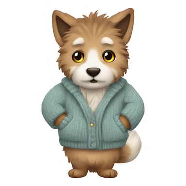 A furry cardigan sticker
