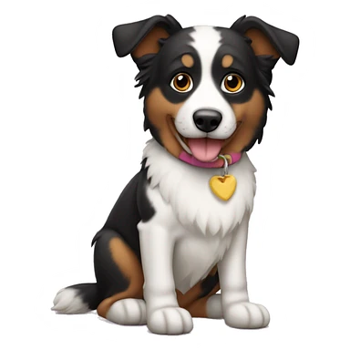 Perro border colli con niña morenita sticker