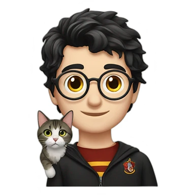 Harry Potter with a cat sticker