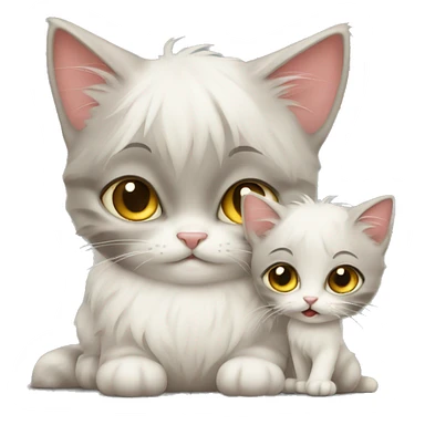 Mother Cat with a kitten  sticker