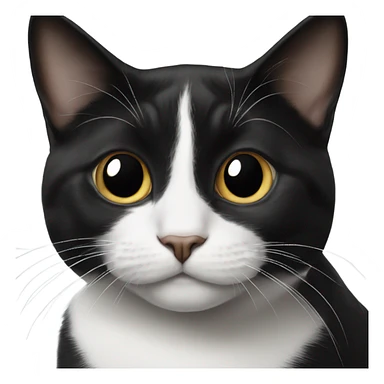tuxedo cat with big nose sticker