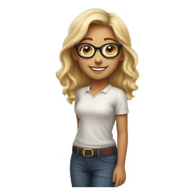 smiling girl in glasses sticker