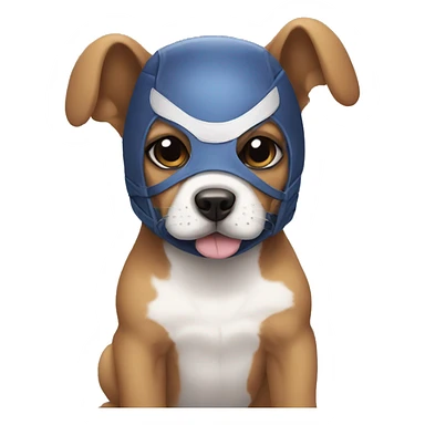 Puppy wearing wrestling mask sticker