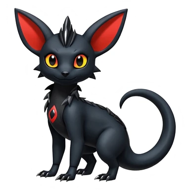 Shiny Dark Edgy Gothic Gloomy Futuristic Salandit-Umbreon-Noibat-Litten-Hybrid (Full body) sticker