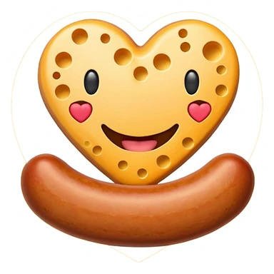 Make emoji sausage cheese love shape sticker