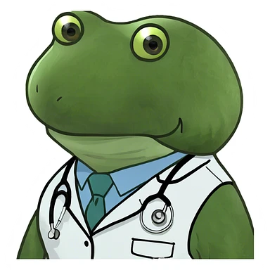 bufo wearing a doctor outfit sticker