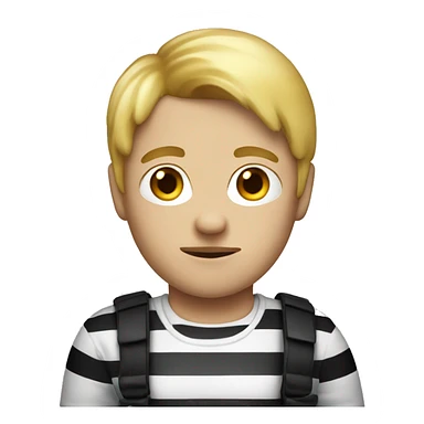 Robber emoji with blonde hair white and black striped shirt  sticker