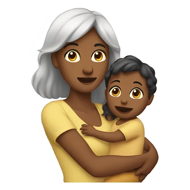 Women holding toddler  sticker