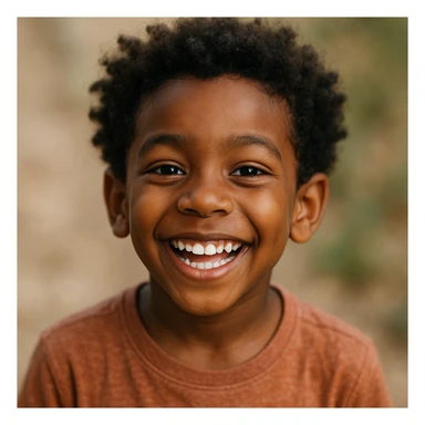 face of an Afro-Peruvian boy, smiling and joyful, friendly and expressive style sticker