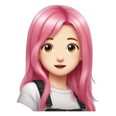 Jisoo with pink hair blackpink emoji sticker