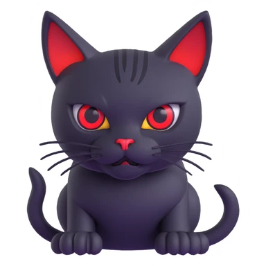 glowing red scary cat with red eyes sticker