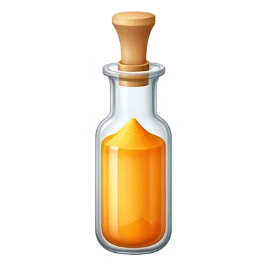 a vial of yellow orange powder  sticker