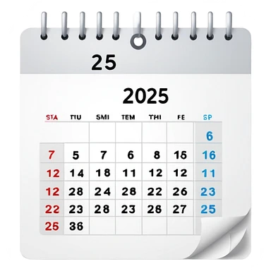  calendar with only 2025 written on it sticker