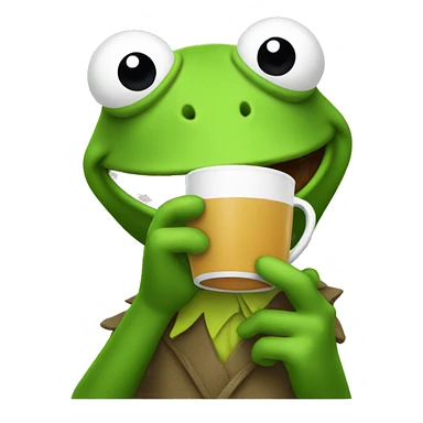 Kermit drinking tea sticker