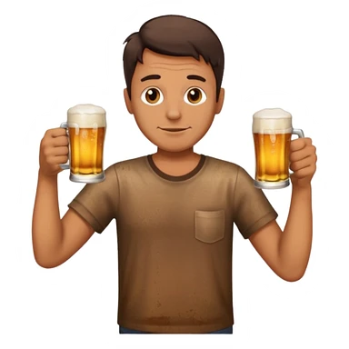 drunk man with a glass of beer sticker