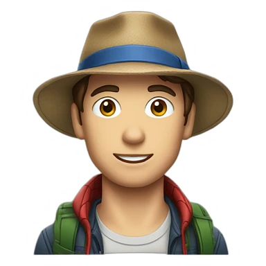 Peter parker wearing a hat sticker