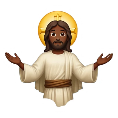 Dark skin christ Jesus floating in sky sticker