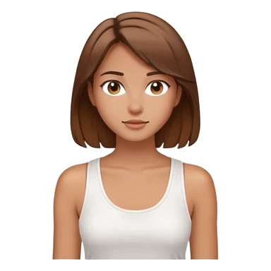 Clean girl aesthetic young women with brown hair   sticker