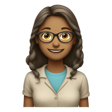 smiling girl with glasses sticker