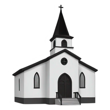 church in black colors and drawn with black lines sticker
